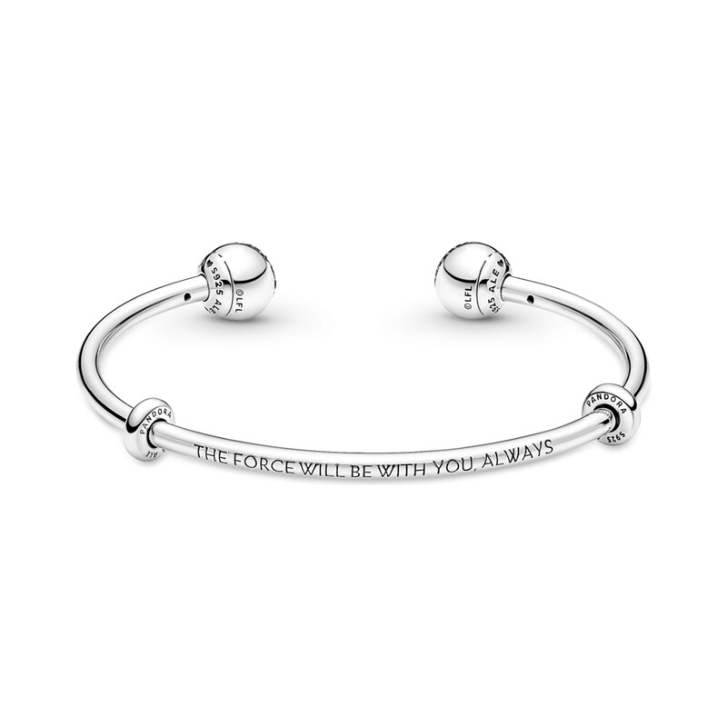 Bransoletka open bangle Pandora Moments Star Wars™ z ciemną i jasną stroną PE 591139C01 próba 925