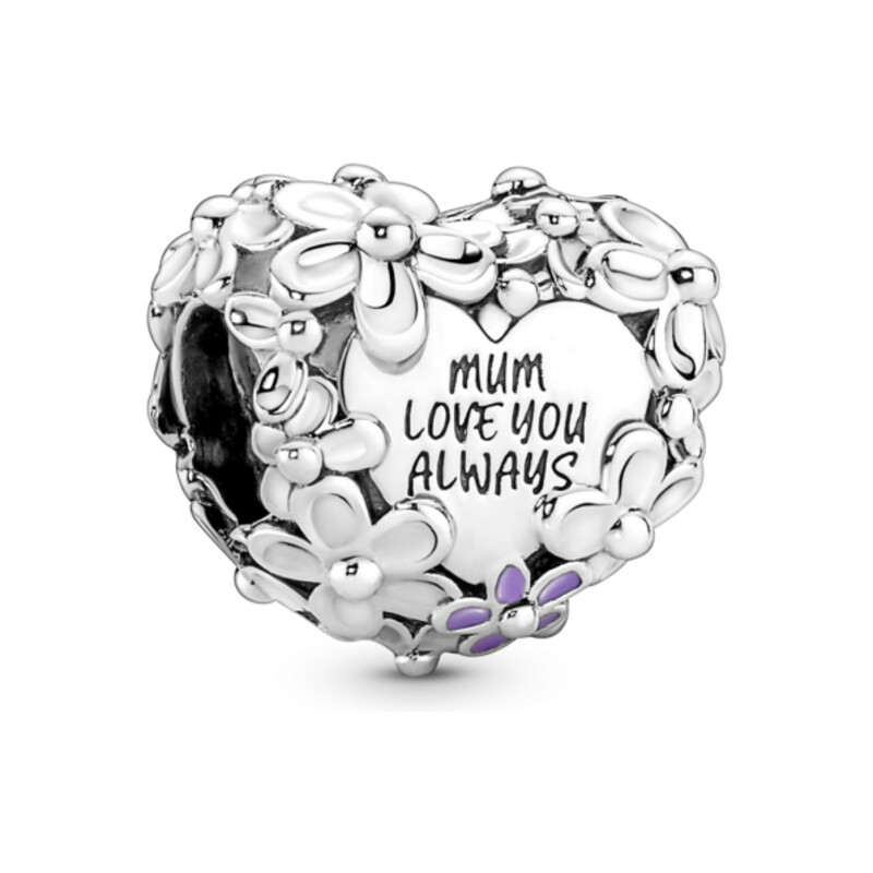 Charms Serce mamy ze stokrotką Pandora PE 791155C01 próba 925