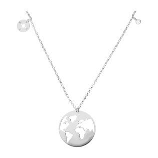 Naszyjnik PLANET globus+róża wi.+cyr gł.op TA CLT9802 próba 925