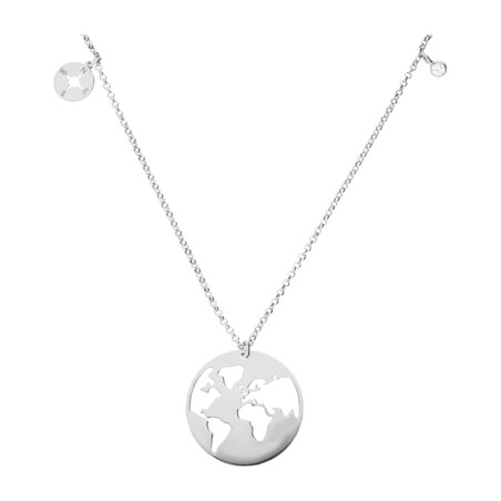Naszyjnik PLANET globus+róża wi.+cyr gł.op TA CLT9802 próba 925
