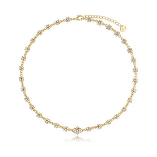 Naszyjnik zdobiony kryształowymi kwiatami Glam Rock A1 NRG0413