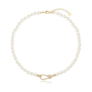 Naszyjnik pozłocany z perłami Pearl Sea A1 NPE0121