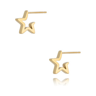 Kolczyki gwiazdki złote Cool Steel And Shinning A1 KSA0386