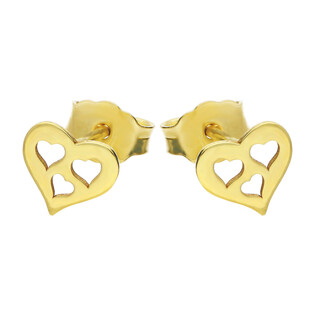 Kolczyki złote serce z wyciętymi sercami/sztyft  MZ T23-E-0218-3-LZ próba 375