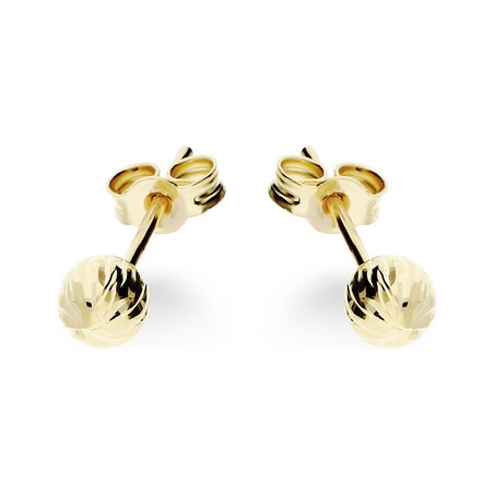 Kolczyki złote grawerowana kulka 4 mm/sztyft AR BSC4-DCBE0004MM-V-76 próba 375