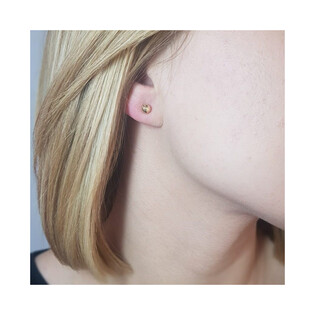 Kolczyki złote grawerowana kulka 4 mm/sztyft AR BSC4-DCBE0004MM-V-76 próba 375