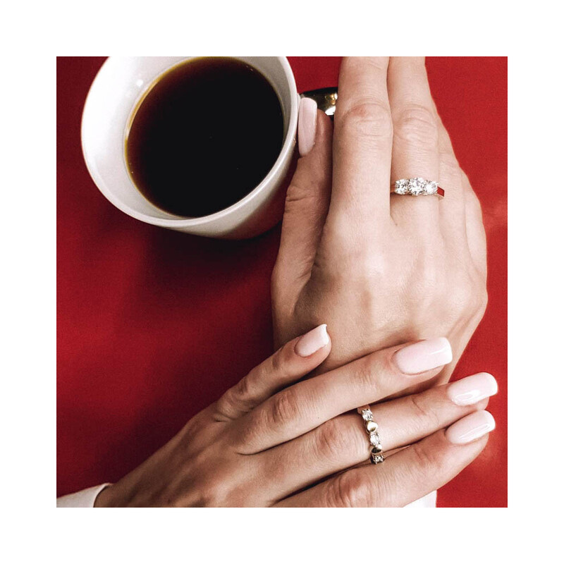 Pierścionek srebrny serca i cyrkonie  4ł PX 691_AU375 blaszka gold