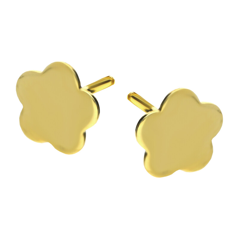 Kolczyki złote kwiatek blask/sztyft MZ T6-E-0216-45 próba 375