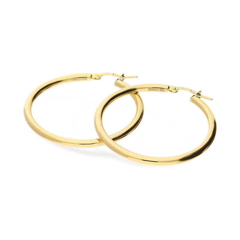 Kolczyki złote kółka rurka 30mm /ang.zap AR BSC1-XTE0002.5-30-SL próba 375