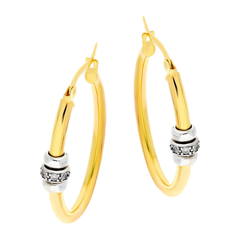 Kolczyki złote owalne kółko z krążkami/ang.zap. AR CTE200961-YW-FCZ próba 585