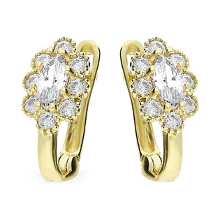 Kolczyki złote dziecięce z cyrkoniami próba 375