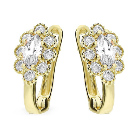 Kolczyki złote dziecięce z cyrkoniami próba 375