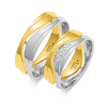 Obrączki ślubne z diamentami ZO OE-263 próba 585