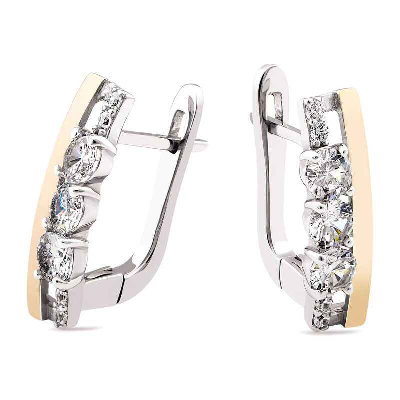 Kolczyki NOBLE cyr x3 bis+blaszka gold/an PX 916_AU375 blaszka gold