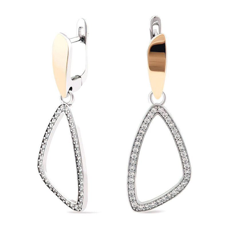 Kolczyki trójkąt obły pusty ram cyr 1r/an PX 964_AU375 blaszka gold