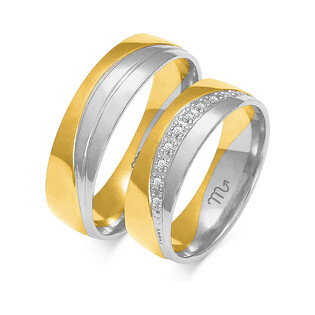 Obrączki ślubne z diamentami ZO OE-242 próba 585