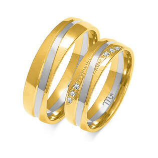 Obrączki ślubne z diamentami ZO OE-235 próba 585