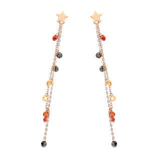 Kolczyki srebrne rose fasetowane cyrkonie na ankerze/sztyft LO OPB0002 ROSE próba 925