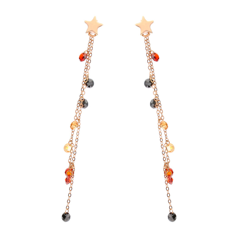 Kolczyki srebrne rose fasetowane cyrkonie na ankerze/sztyft LO OPB0002 ROSE próba 925