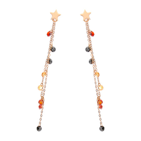 Kolczyki srebrne rose fasetowane cyrkonie na ankerze/sztyft LO OPB0002 ROSE próba 925