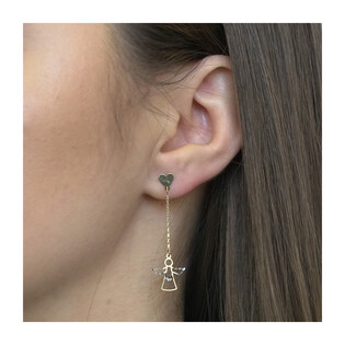 Kolczyki złote anioł ramka na łańcuszku nr S3 MLE-1043 próba 375