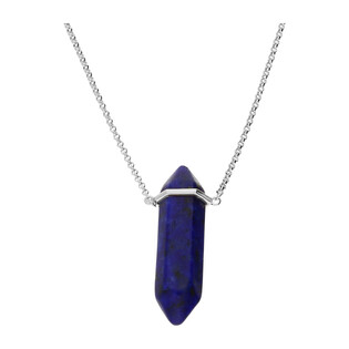 Naszyjnik srebrny z lapis lazuli/rolo AT435-SA ROD próba 925