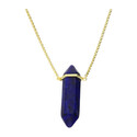 Naszyjnik pozłacany z lapis lazuli/rolo AT435-SA GOLD próba 925