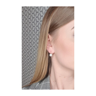 Kolczyki złote kwadrat z białą cyrkonią/big.zam.  DJ 0045SQ 5x5mm ZIR próba 375