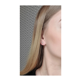 Kolczyki złote płomień z cyrkonia/sztyft próba 375