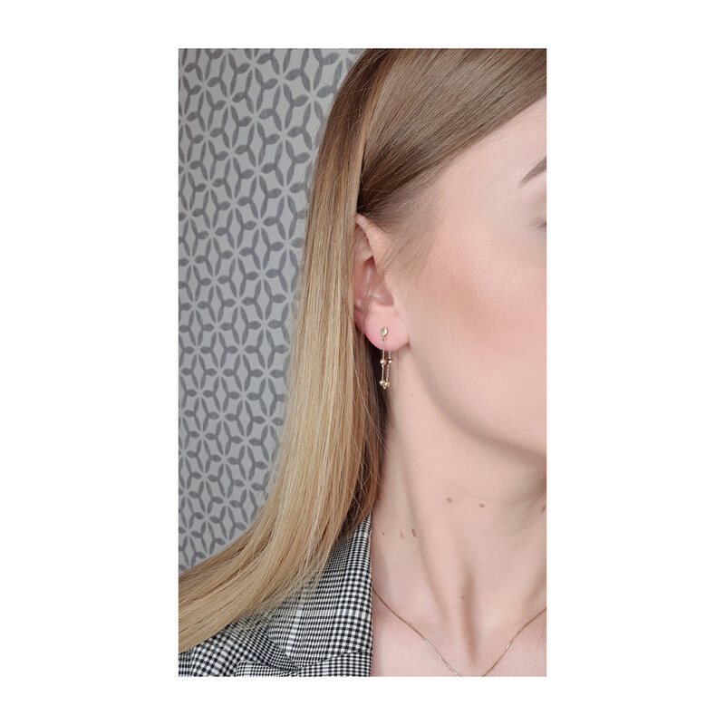 Kolczyki złote gładkie kulki na rolo/sztyft MZ T23-E-BC-7-2,00mm próba 375