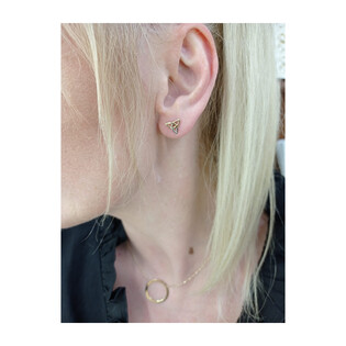 Kolczyki złote celtycki węzeł w dwóch kolorach/sztyft  MZ T45-E-FK-1242-YW próba 585