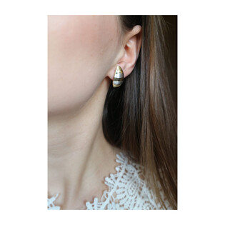 Kolczyki złote blaszki beczułki satynowe/ang.zap. S3 GZ4-21 próba 585