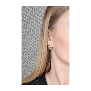 Kolczyki złote blaszki grawerowane beczułki/ang.zap. S3 MLZ4-27-1 próba 585