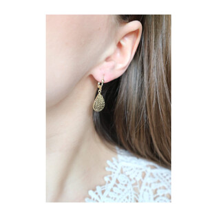 Kolczyki złote grawerowane wiszące krople/ang.zap. S3 SK-91-LB próba 585