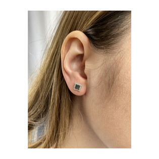 Kolczyki złote kwadrat blask z białymi cyrkoniami/sztyft MZ T5-ES-935-CZ próba 375