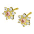 Kolczyki złote kwiatek z różową i białymi cyrkoniami/sztyft S3 ELCV-0045-PI próba 375