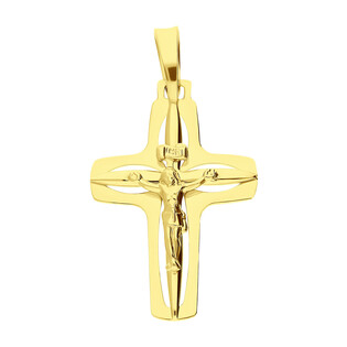 Krzyżyk złoty z wizerunkiem Pana Jezusa, ramiona obłe CB C-353 próba 333