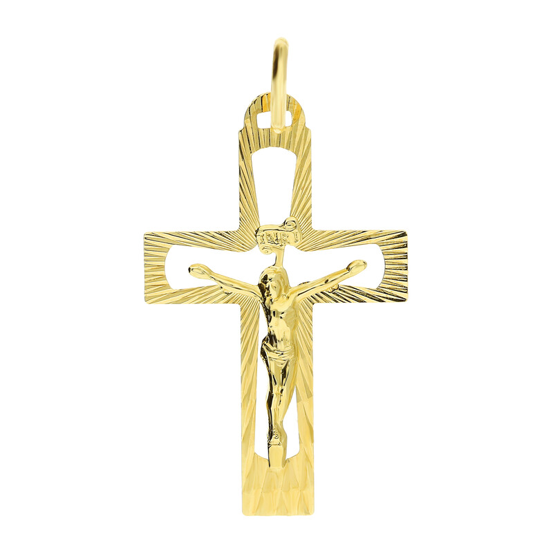 Krzyżyk złoty z wizerunkiem Pana Jezusa CB C-560 próba 585