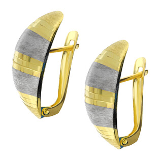 Kolczyki złote blaszki beczułki satynowe/ang.zap. S3 GZ4-21 próba 585