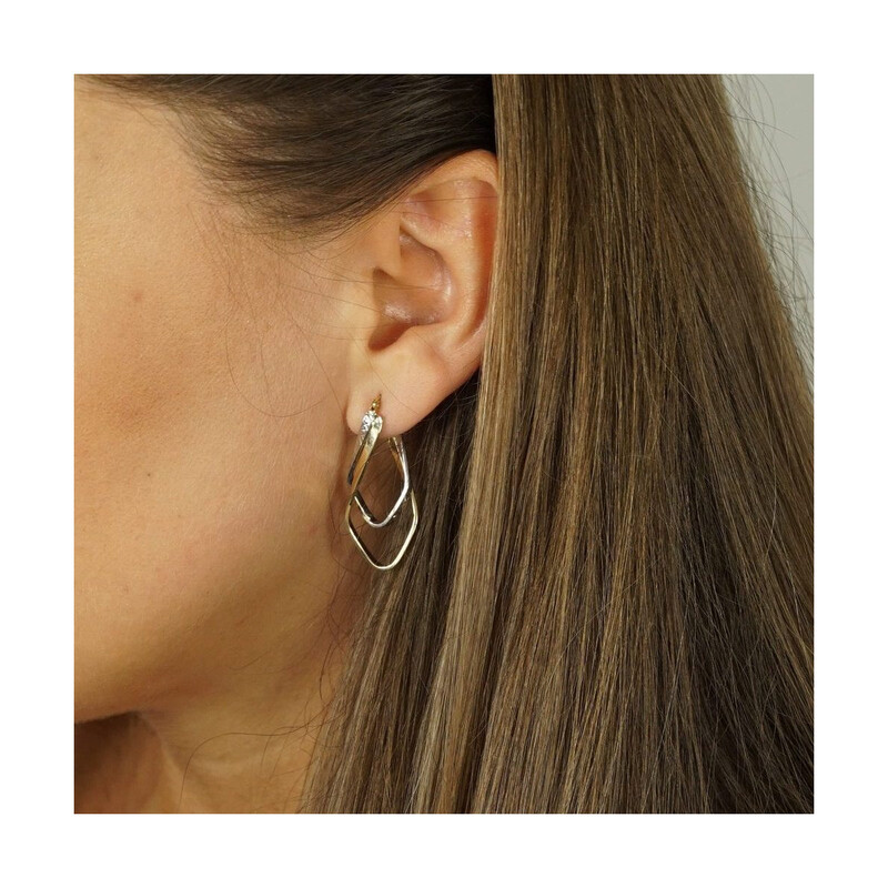 Kolczyki złote kółka ósemki w dwóch kolorach złota/ang.zap. AR VXDCTE211603-YW próba 375