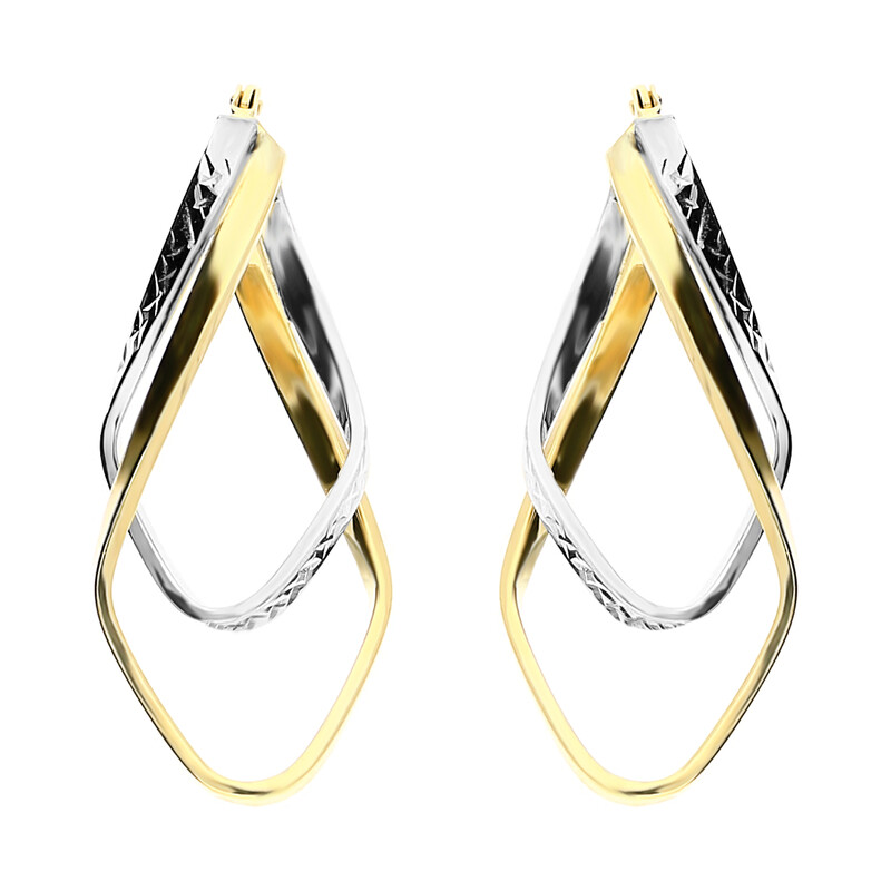 Kolczyki złote kółka ósemki w dwóch kolorach złota/ang.zap. AR VXDCTE211603-YW próba 375