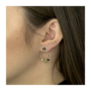 Kolczyki kółko ramka z wiszącymi kółkami/sztyft AR VXXLKE2223 próba 585