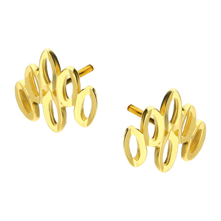 Kolczyki złote ażurowe owale/sztyft  AR X3E11330-DC próba 585