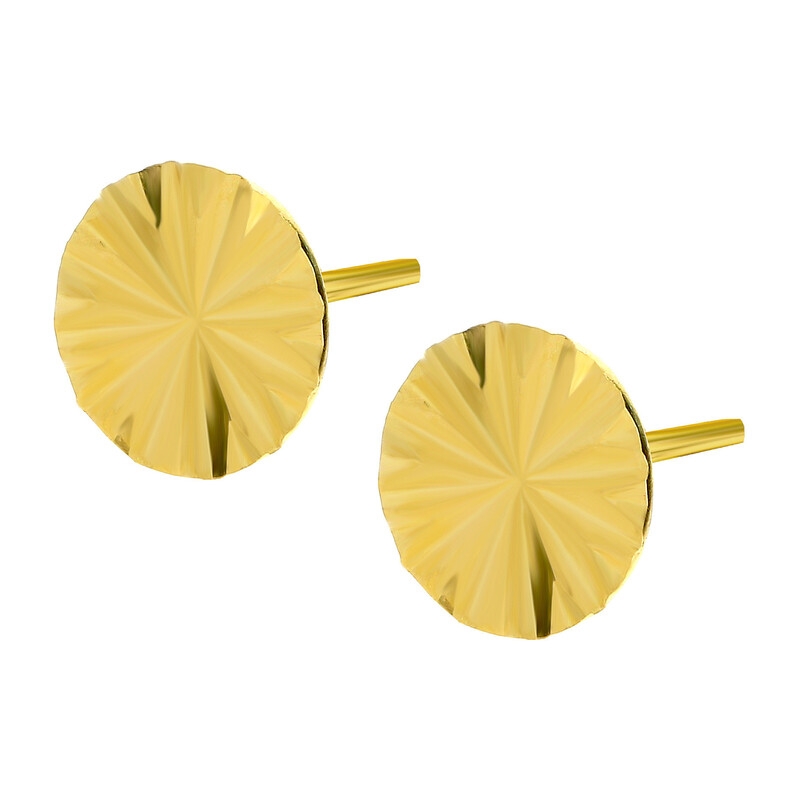 Kolczyki złote pinezka grawerowana 8 mm/sztyft AR X3E12053-DC-6 próba 585