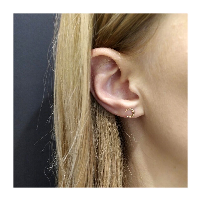 Kolczyki złote gładki półksiężyc/sztyft AR X3E12925 próba 585