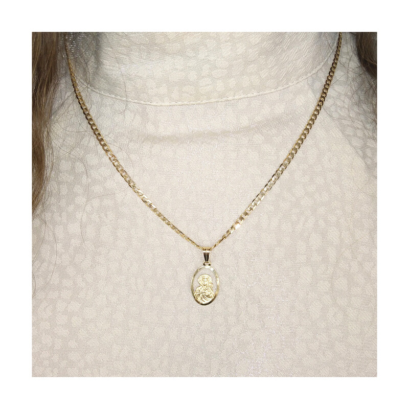 Medalik złoty Częstochowska owal DJ108 próba 585