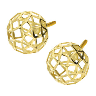 Kolczyki złote ażurowa kulka 9 mm/sztyft  AR X3FUE0234-DC próba 585