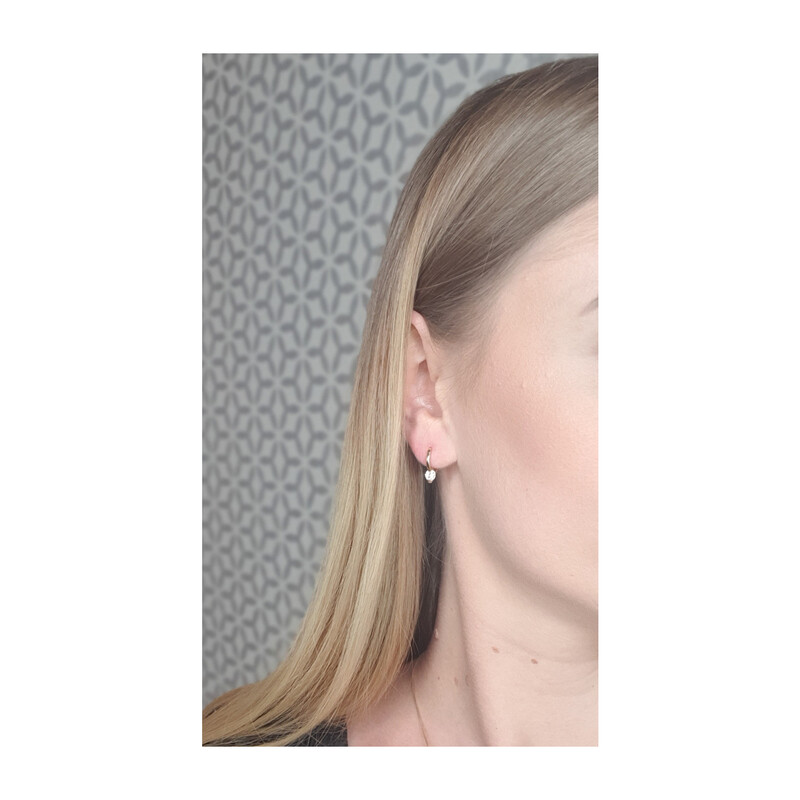 Kolczyki złote kółko 10 mm z cyrkonią/zatrzask  AR I5HCE6547-FCZ próba 585