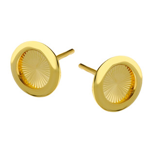 Kolczyki złote kółko z grawerowanym środkiem/sztyft AR VX3DCLKE2378 próba 585