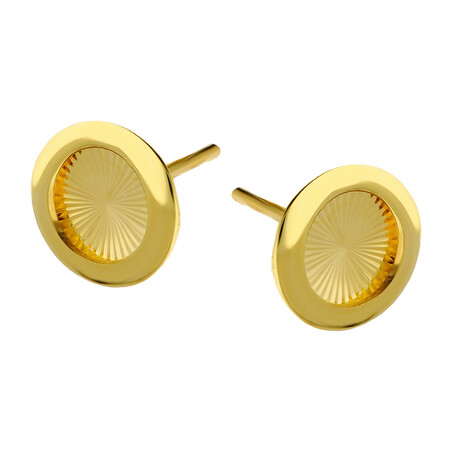 Kolczyki złote kółko z grawerowanym środkiem/sztyft AR VX3DCLKE2378 próba 585